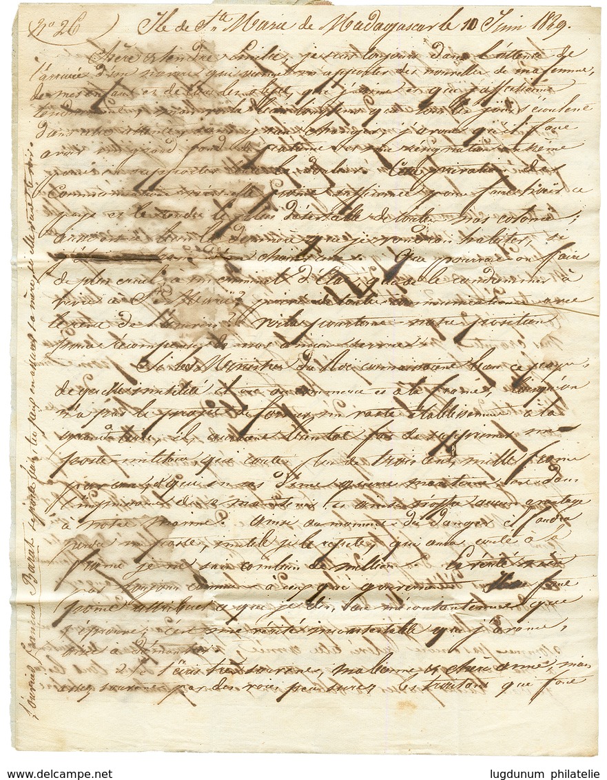 SAINTE MARIE DE MADAGASCAR - PRECURSEUR : 1829 PAYS D' OUTREMER PAR LA ROCHELLE (rare) Sur Lettre Avec Texte Daté "ST MA - Other & Unclassified