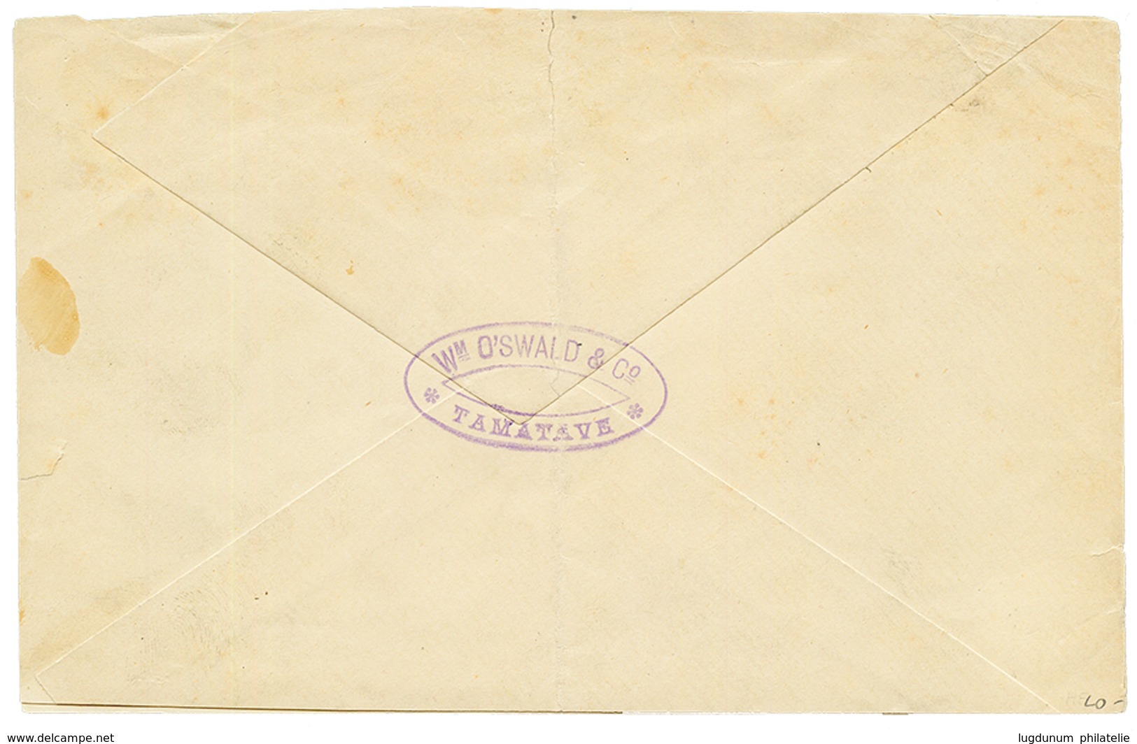 1894 25c Grand Bord De Feuille Obl. TAMATAVE MADAGASCAR Sur Enveloppe (pd) Locale. Superbe. - Other & Unclassified