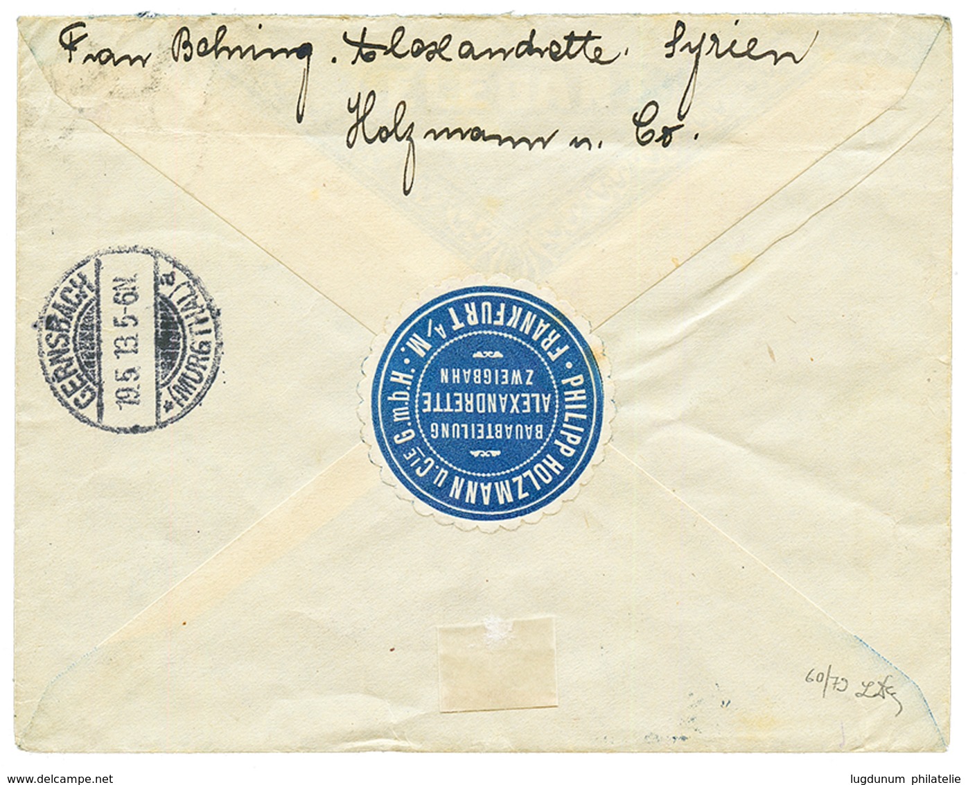 ALEXANDRETTE : 1913 2P Canc. ALEXANDRETTE On REGISTERED Envelope To BADEN. Superb. - Eastern Austria