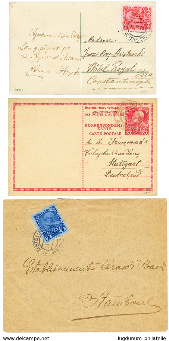 METELINO : 1910/14 Lot 3 Covers From METELINO. Vvf. - Eastern Austria