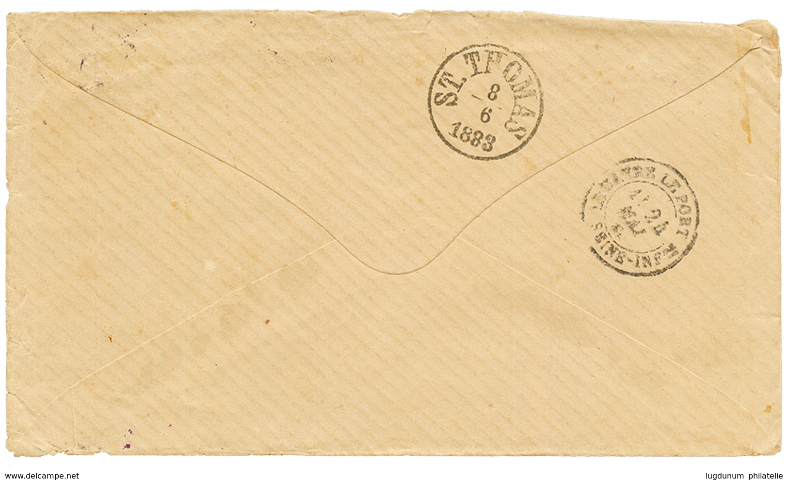 DOMINICAN REPUBLIC Via ST THOMAS : 1883 FRANCE 25c On Cover To SANTO DOMINGO Via German Steamer ALBINGIA. Verso, ST THOM - Denmark (West Indies)