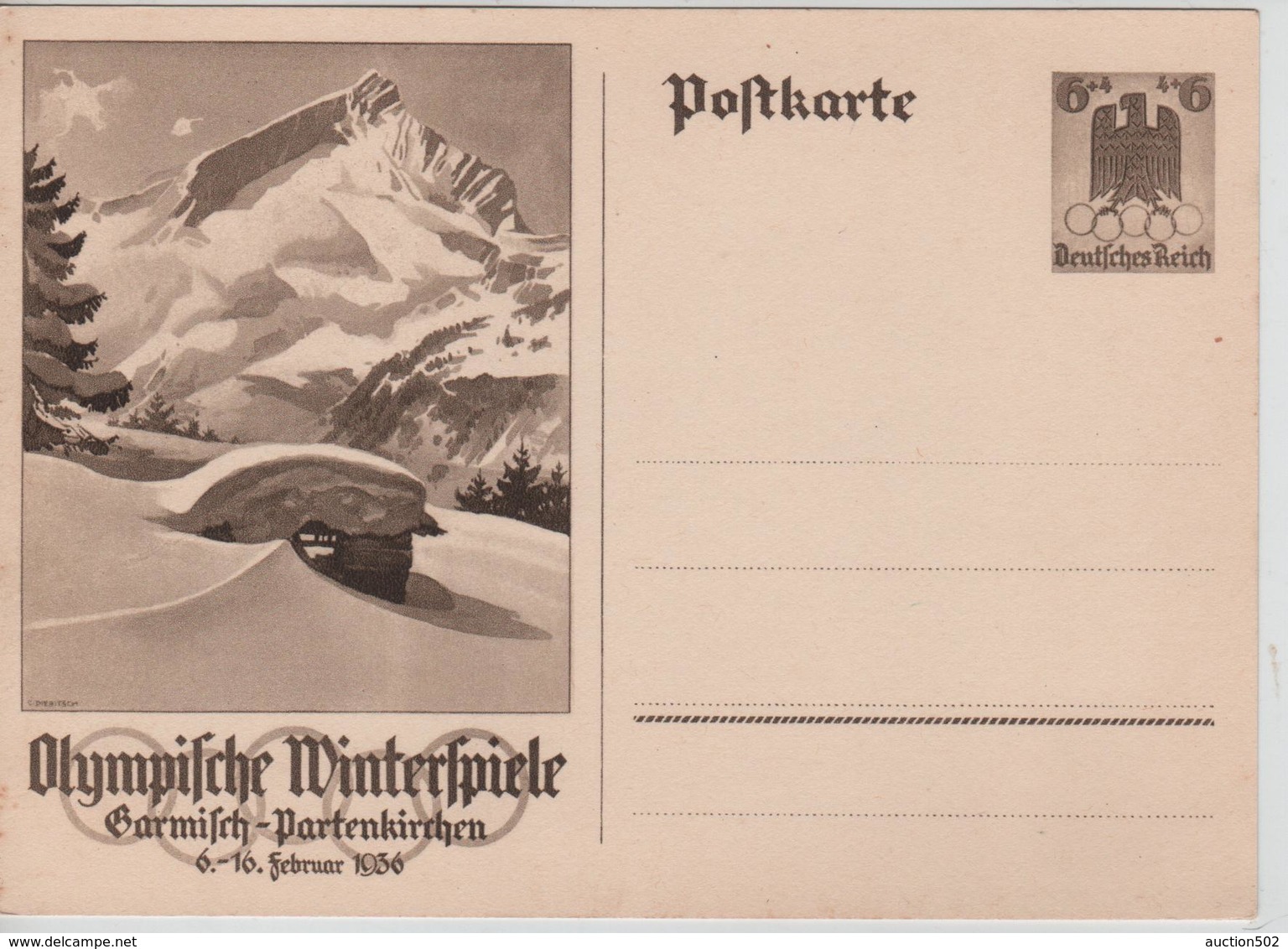 225PR/ Deutsches Reich Ganz.Pk Olympische Winterspiele 6-16 Februar 1936 MINT - Invierno 1936: Garmisch-Partenkirchen