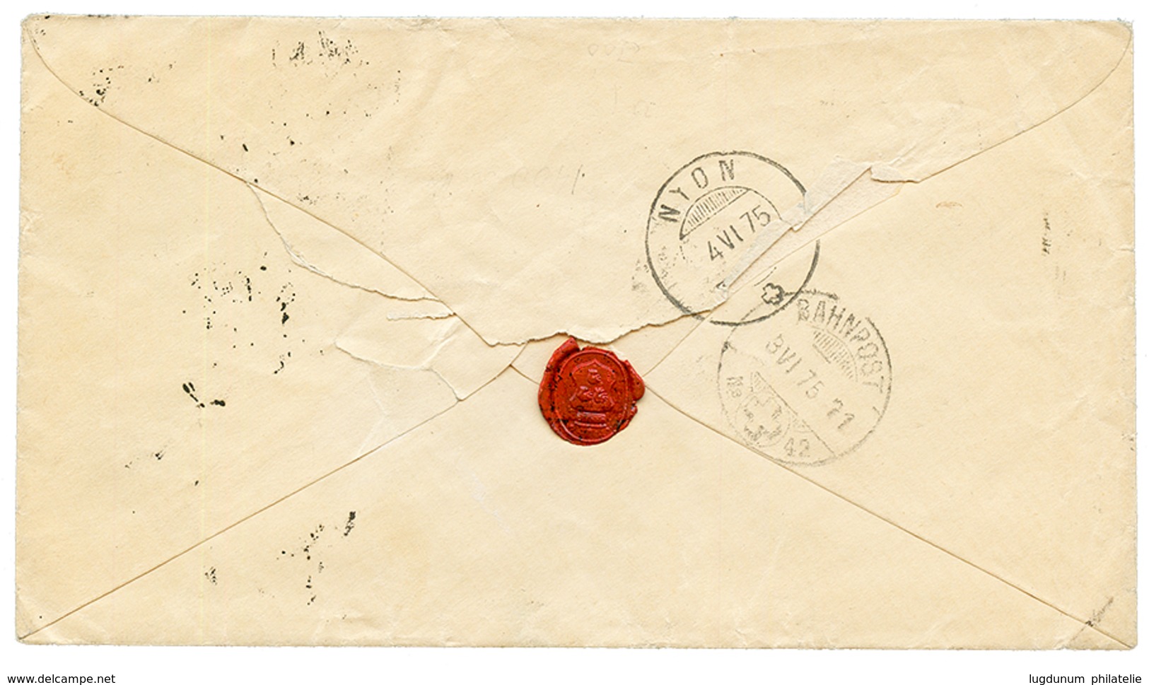 1875 12 Ore (x3) Canc. STOCKHOLM On Envelope To NYON (SWITZERLAND). Vvf. - Altri & Non Classificati