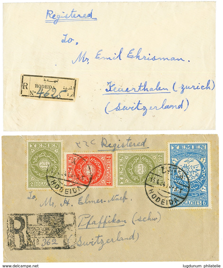 1933/34 Lot 2 Interesting REGISTERED Covers From HODEIDA To SWITZERLAND. Vvf. - Yémen