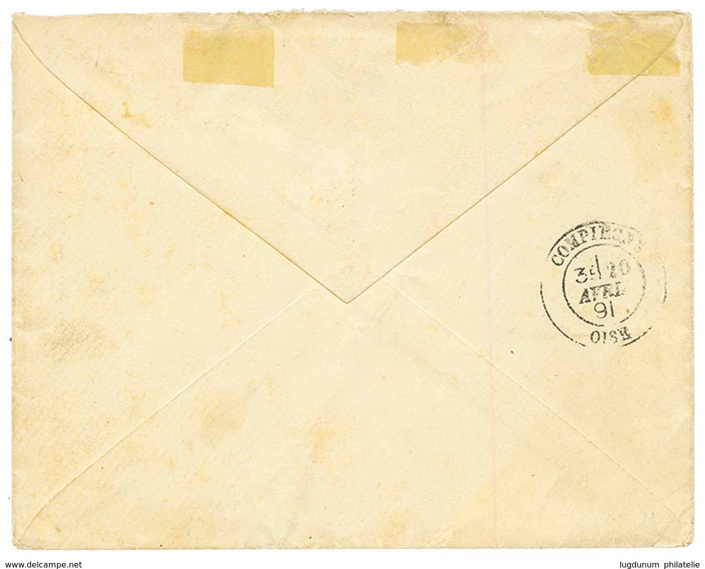 1891 INDIA 1a + 2a Canc. ZANZIBAR + LA REUNION A MARSEILLE On Envelope To FRANCE. Superb. - Other & Unclassified