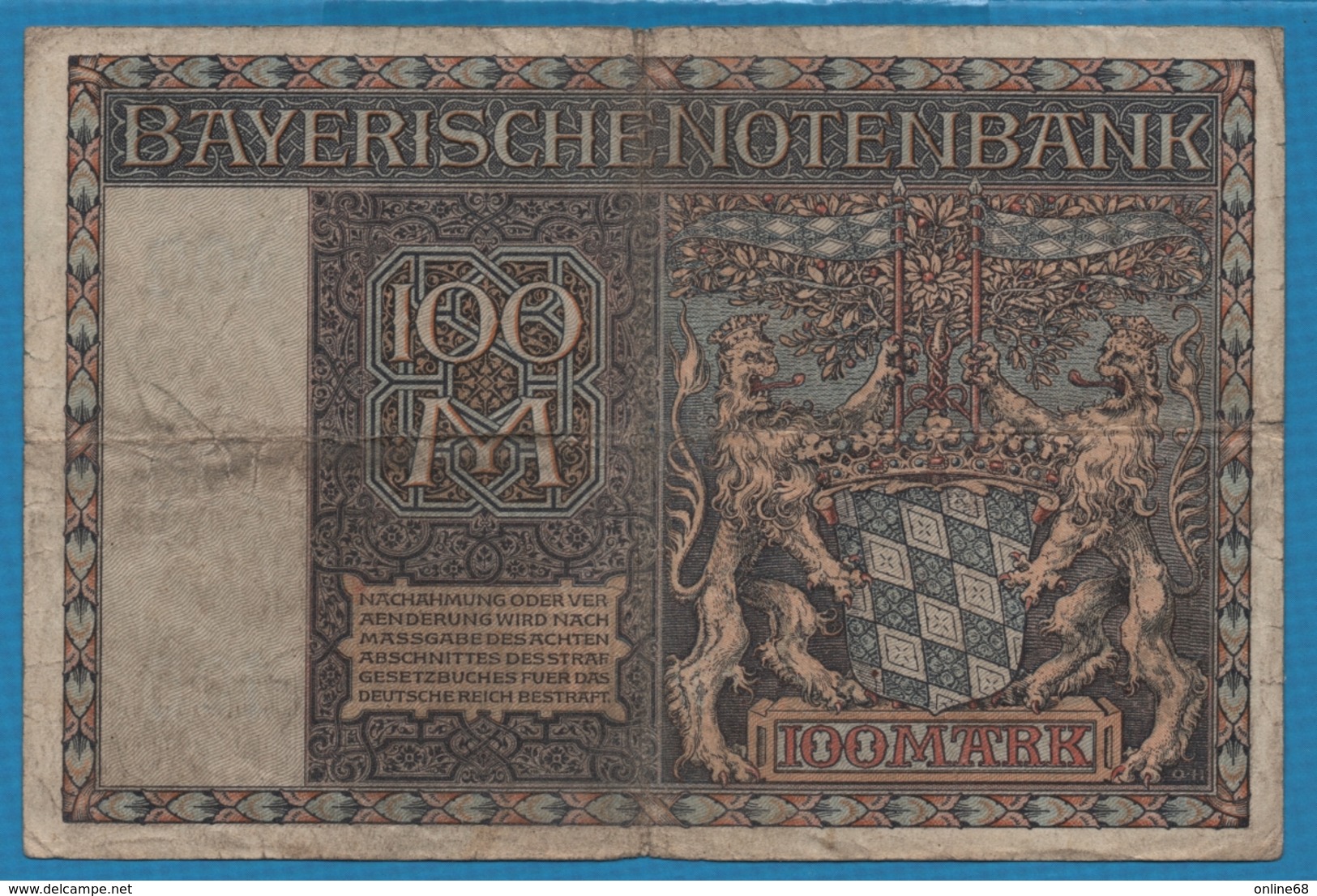 BAYERISCHE NOTENBANK 100 MARK 01.01.1922 # C234323 P# S923 - [11] Lokale Uitgaven