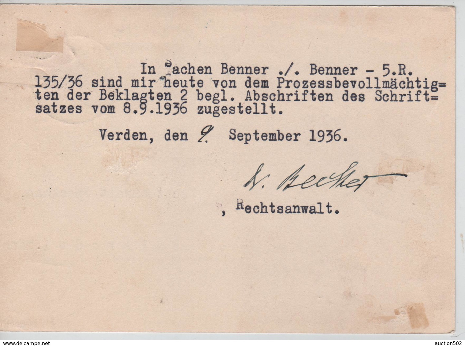 232PR/ Deutsches Reich Ganz.Pk Olympische Spiele 1936 Berlin 1-16 August  C.Verden 9/9/36 > Walsrodei.Hann - Ete 1936: Berlin