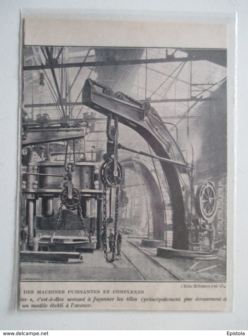 CREUSOT (Saone Et Loire) SCHNEIDER  La Grande Presse De  8 000 Tonnes  -  Coupure De Presse De 1928 - Andere Geräte