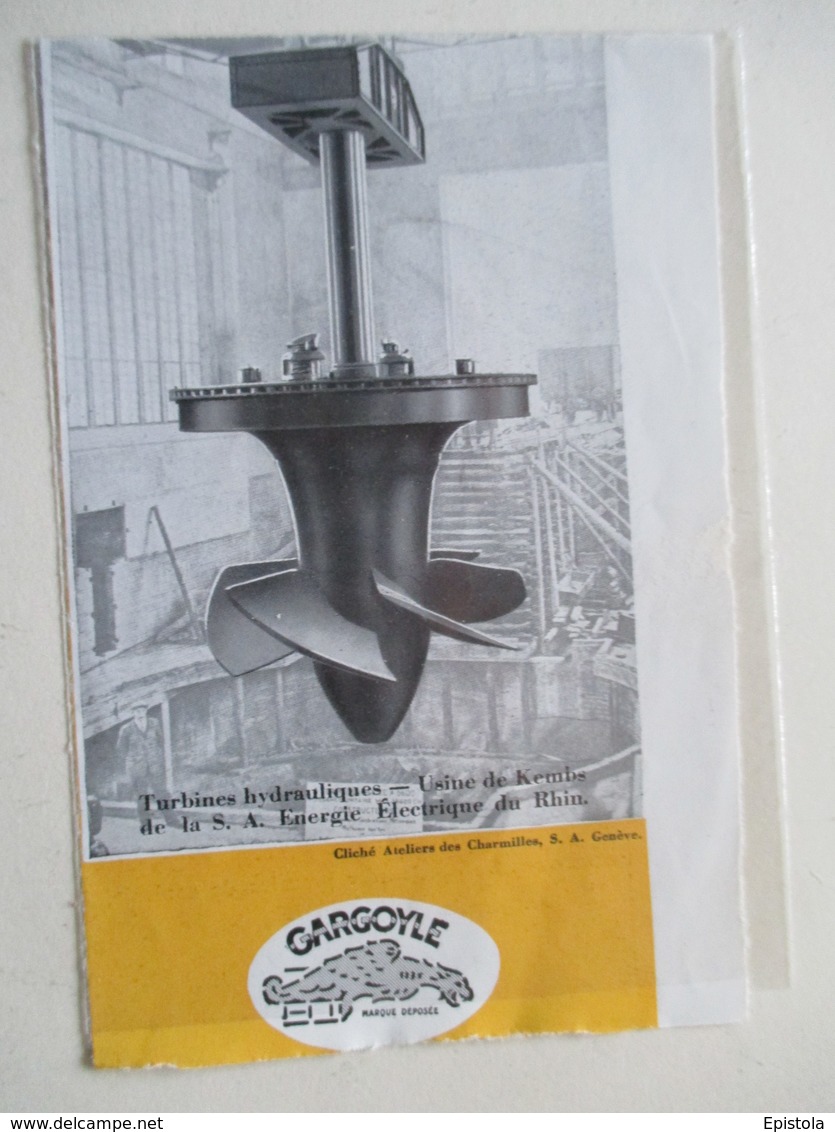 KEMBS (68) -  Grande Turbine Hydraulique SA Energie Electrique De Rhin  -  Coupure De Presse De 1937 - Autres Appareils