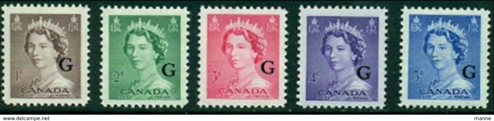 -Canada -1953-"Karsh Portrait"-Definitives- MNH (**) Overprinted  'G' - Overprinted