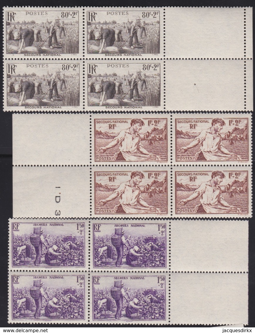 France    .    Yvert     .     466/469   Blocs De 4  (2 Scans)      .     **   .     Neuf SANS Charniere .   /   .   MNH - Ungebraucht