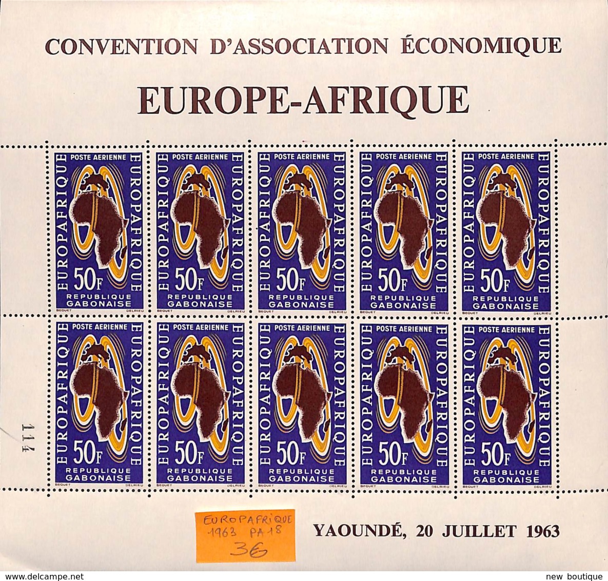 NN - NB - [99087]TB//**/Mnh-NN - Gabon 1963 - PA18, EuropAfrique - Gabon (1960-...)