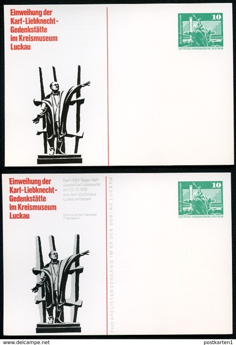 DDR PP16 B2/011 Privat-Postkarte FARBAUSFALL Karl Liebknecht Luckau 1978 - Private Postcards - Mint