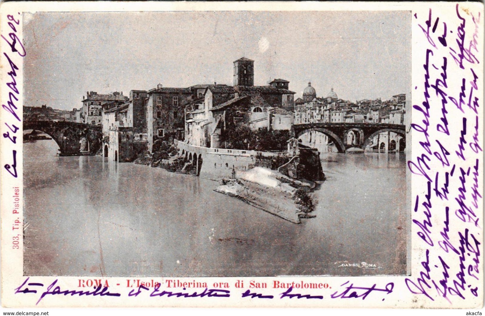 CPA ROMA L'Isola Tiberina Di Sam Bartolomeo ITALY (803161) - Fiume Tevere