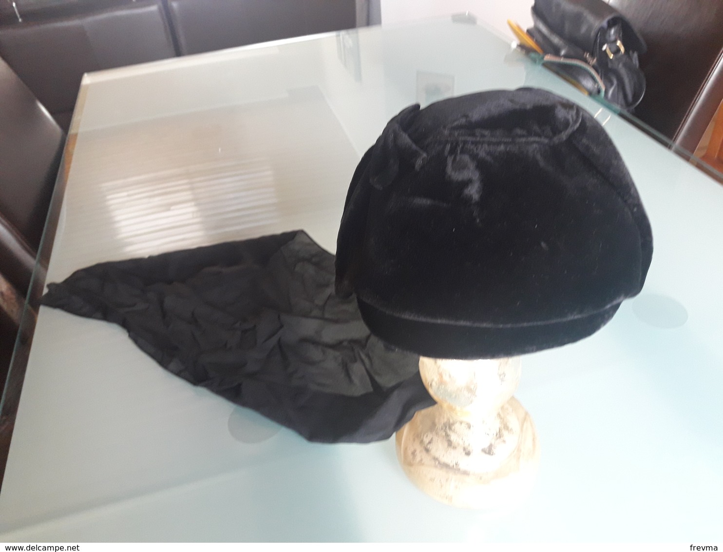 Chapeau De Deuil  Voile Noir 1940 Tour De Tete 54 Cm - 1940-1970