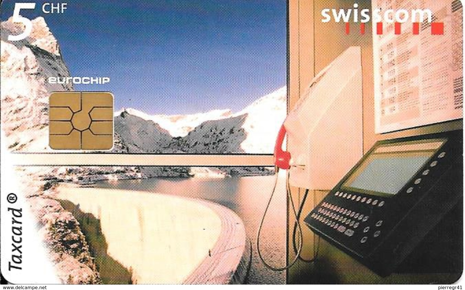 CARTE-PUCE-SUISSE-5CHF-GEM2-12/98-TAXCARD-BARRAGE EMOSSON-TBE - Suisse