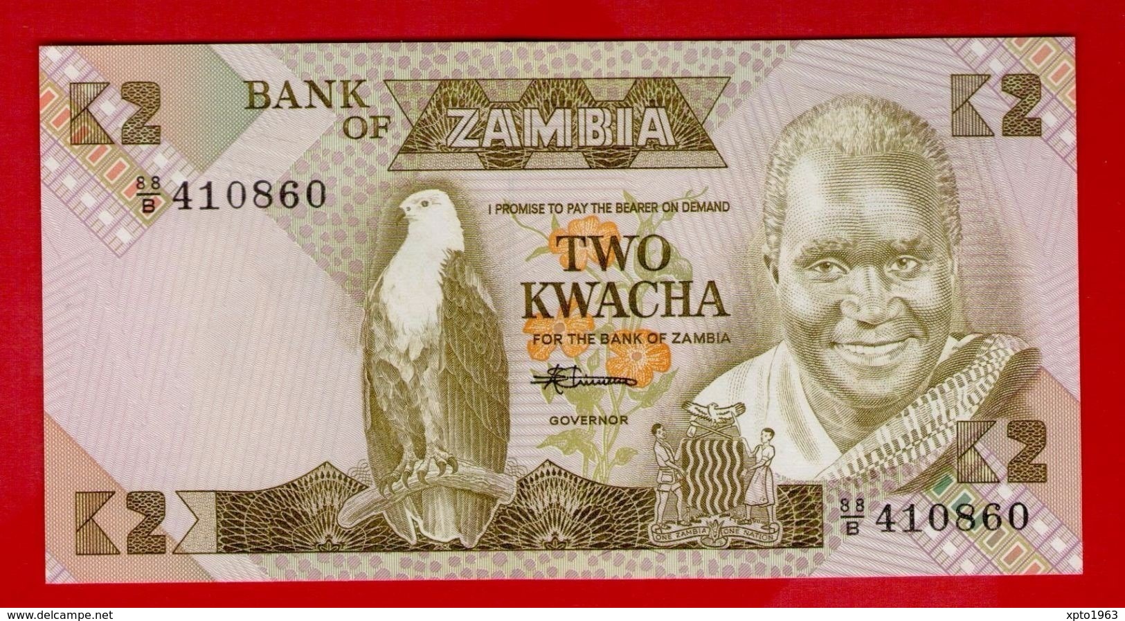 ZAMBIA 2 KWACHA ND(1980-1988) P-24c UNC - NEUF - Zambie