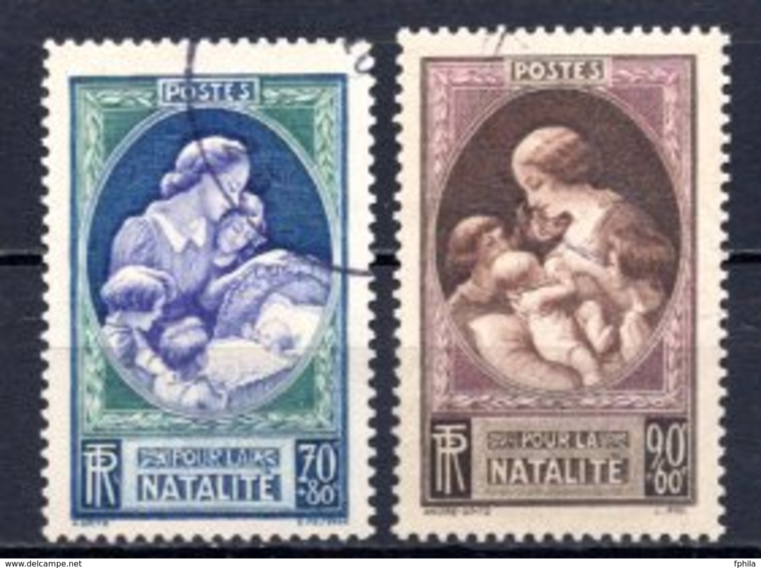 1939 FRANCE BIRTH CONTROL MICHEL: 455-456 USED - Gebraucht