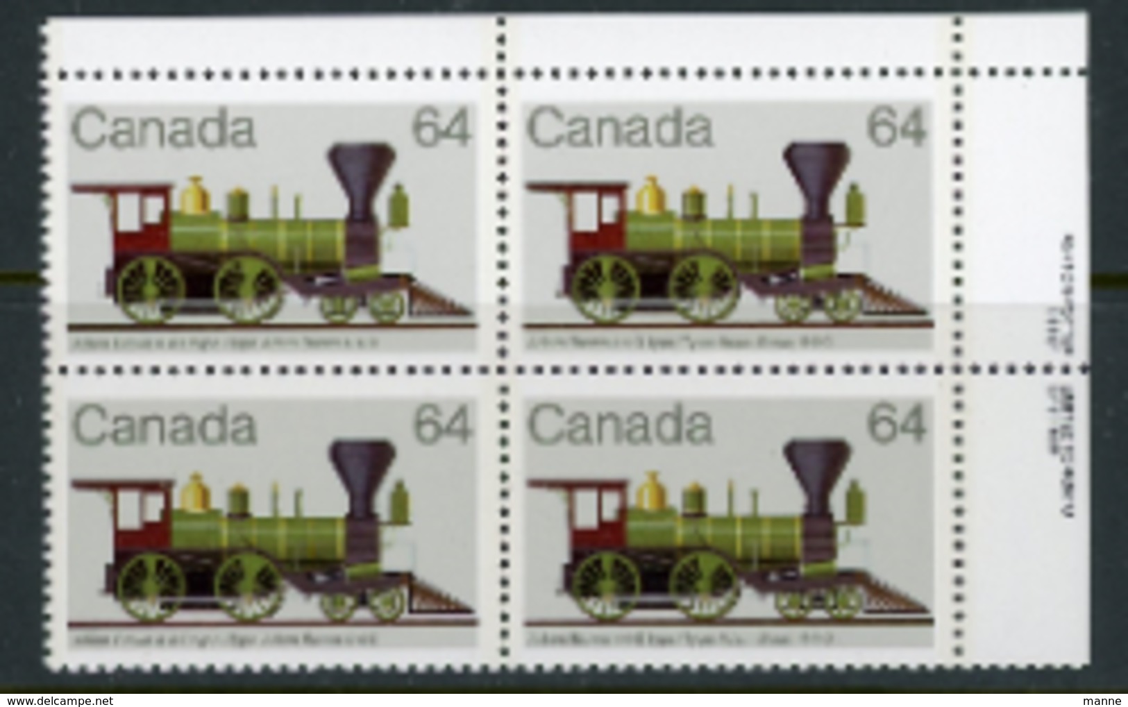 Canada 1983 "Locomotives" - Unused Stamps