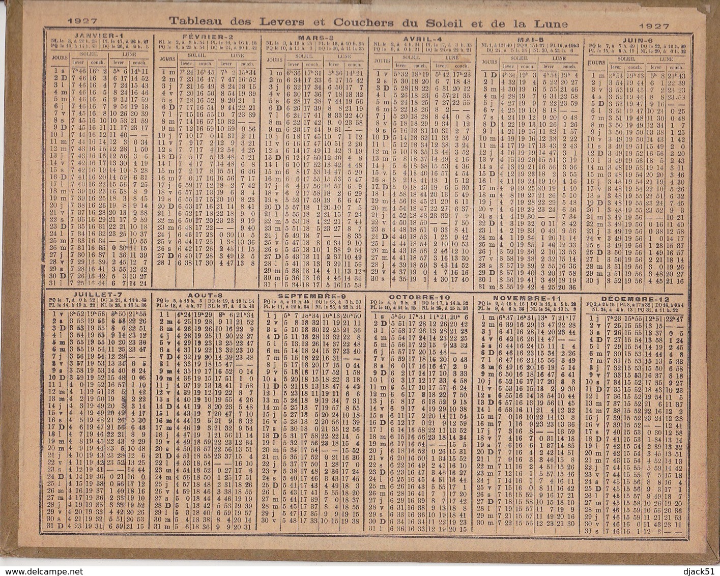 Calendrier 1927 ALMANACH Des Postes Et Des Télégraphes / Calme Plat (Bateaux, Pêche) - Grand Format : 1921-40