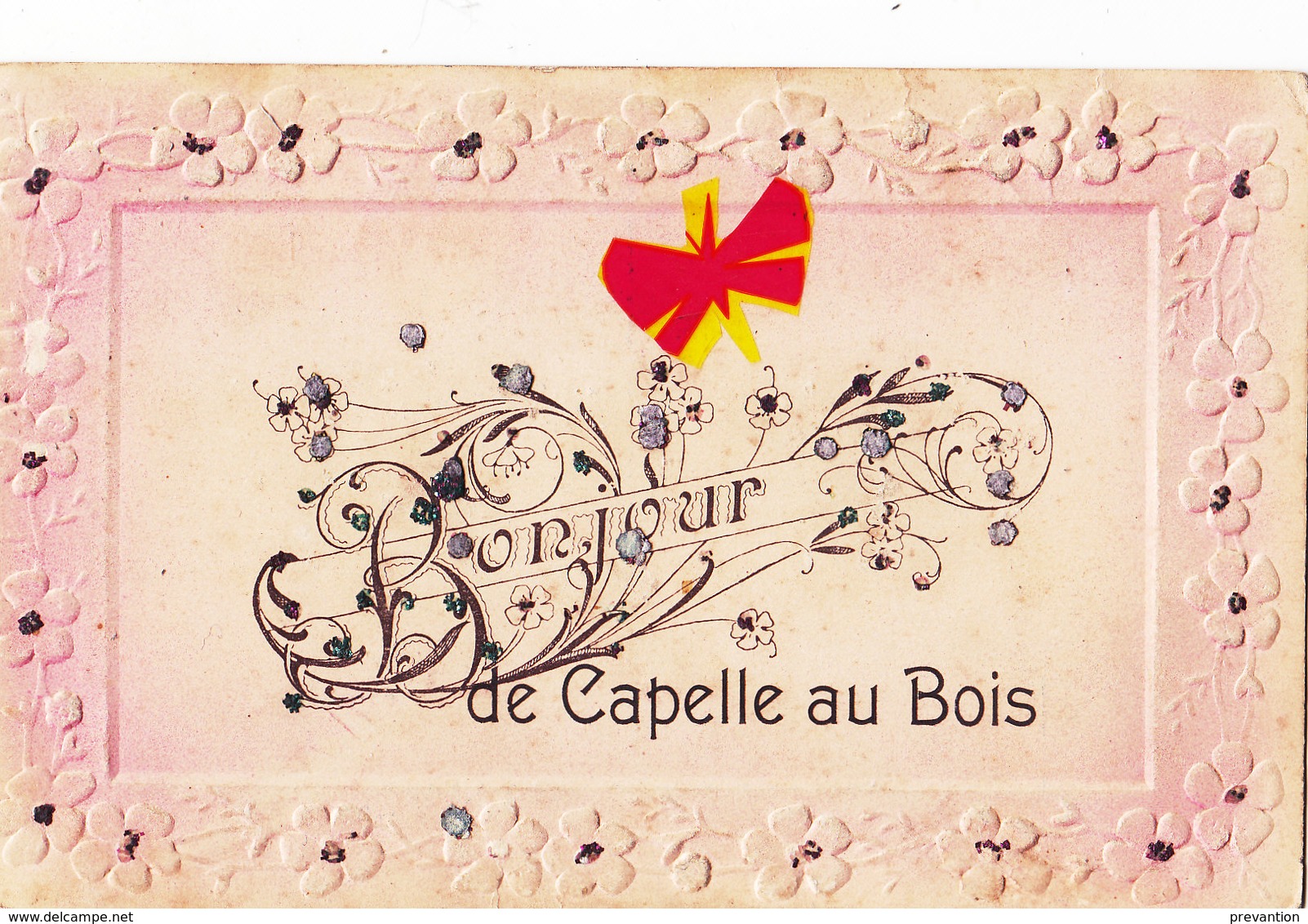 Bonjour De CAPELLE AU BOIS - Carte Gaufrée Avec Petits Brillants - Kapelle-op-den-Bos
