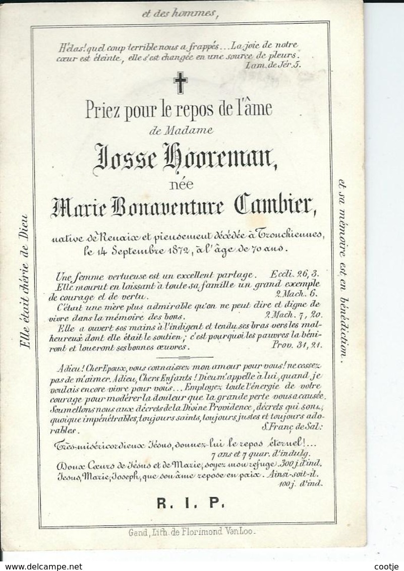 Marie Cambier O Ronse  1802 + 1872 - Andachtsbilder