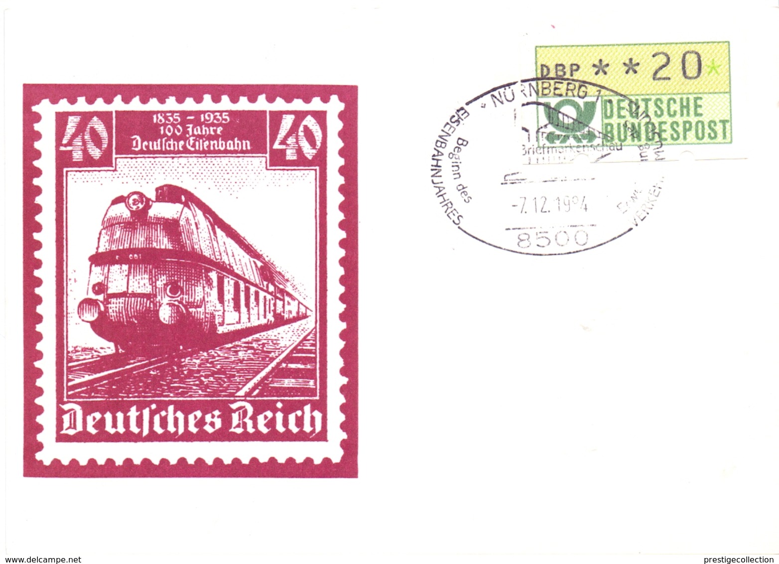 GERMANY REICH POST CARD  (FEB20805) - Treni