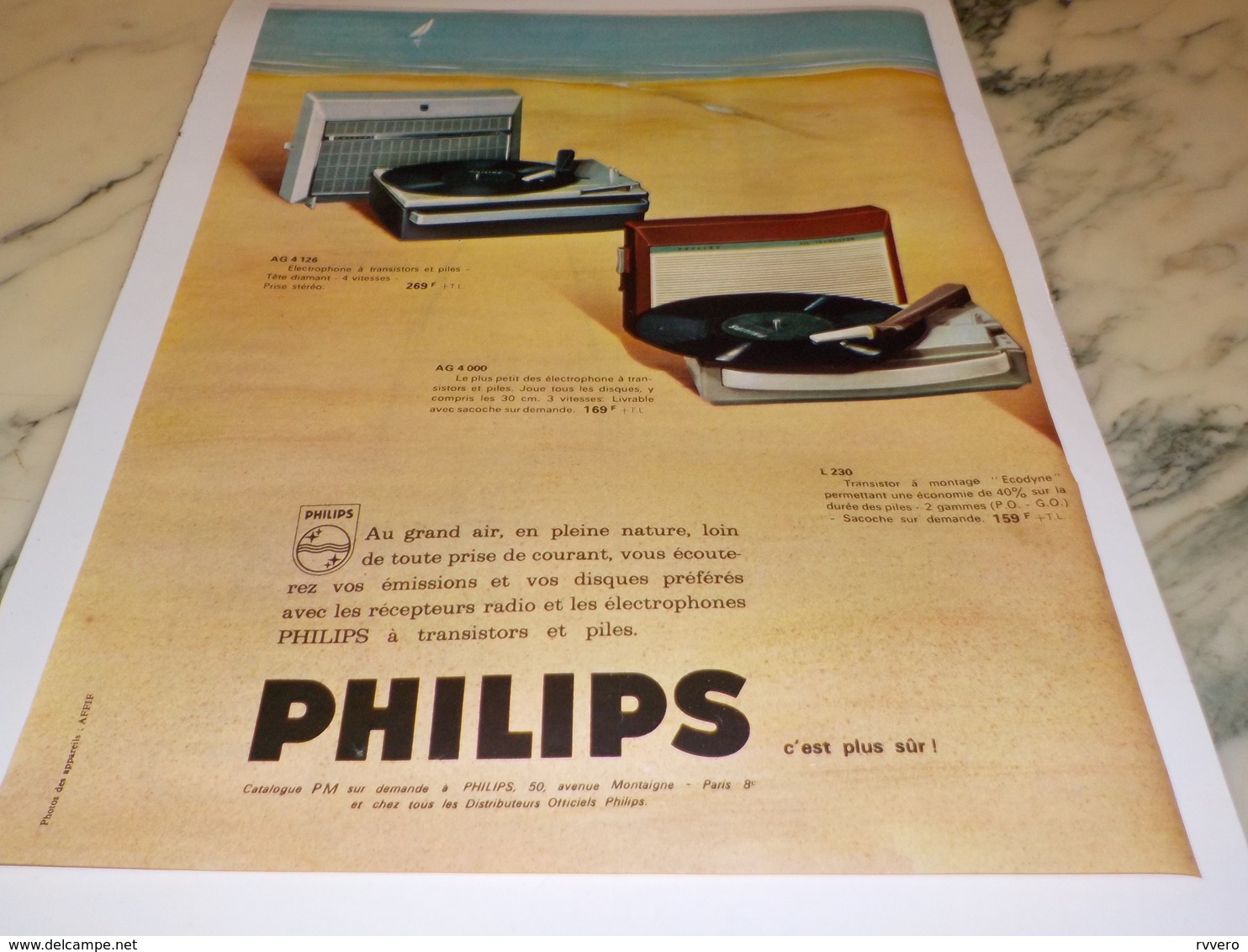 ANCIENNE  PUBLICITE PURE MUSIQUE ELECTROPHONES  PHILIPS 1964 - Autres & Non Classés