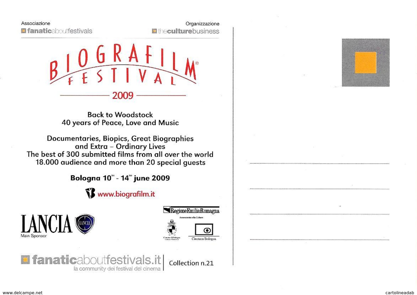 [MD4274] CPM - CINEMA - BOLOGNA - BIOGRAFILM FESTIVAL 2009 - PERFETTA - NV - Altri & Non Classificati