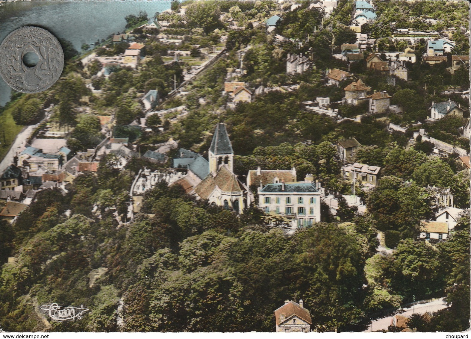 95 - Très Belle Carte Postale Semi Moderne Dentelée De   HERBLAY   Vue Aérienne - Herblay