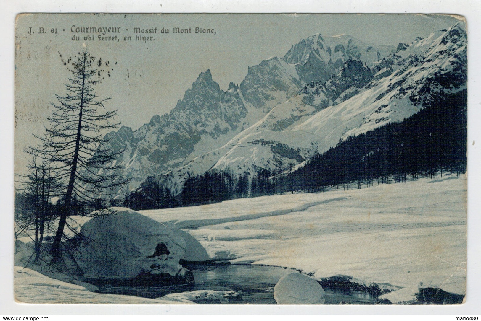 C.P.  PICCOLA   COURMAYEUR  MASSIF  DU  MONT  BLANC  DU  VAL  FERRET  EN  HIVER  2 SCAN  (VIAGGIATA) - Altri & Non Classificati