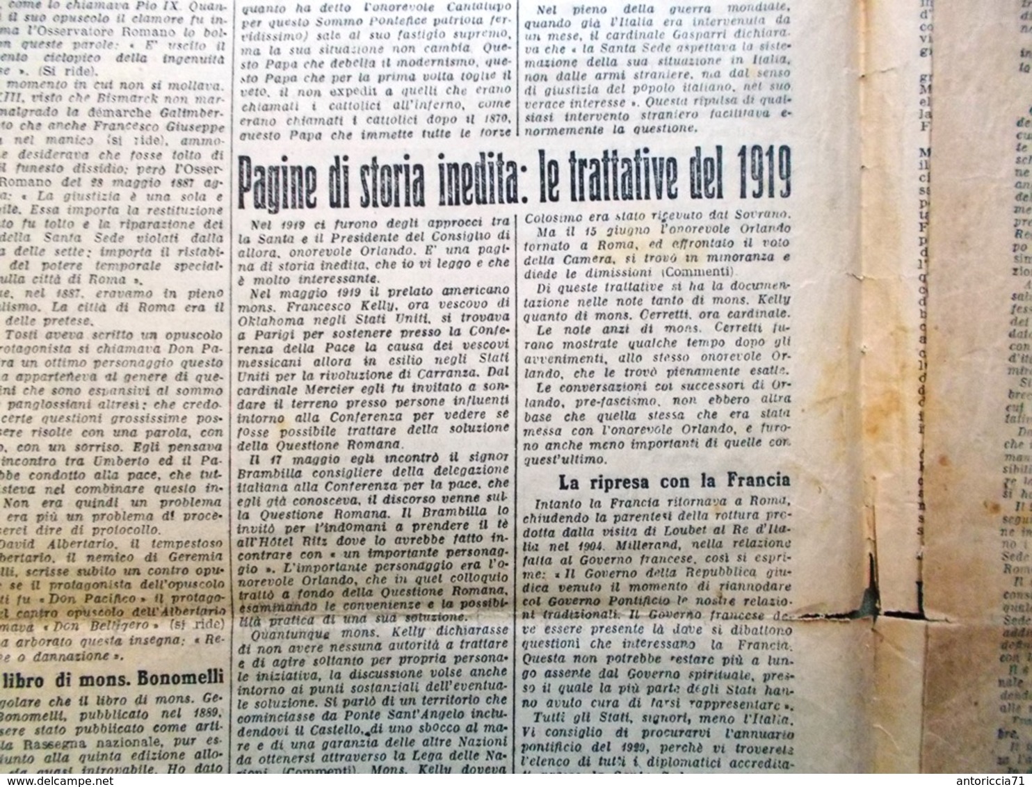 Il Messaggero Del 14 Maggio 1929 Mussolini Conciliazione Vaticano Territori Duce - War 1914-18