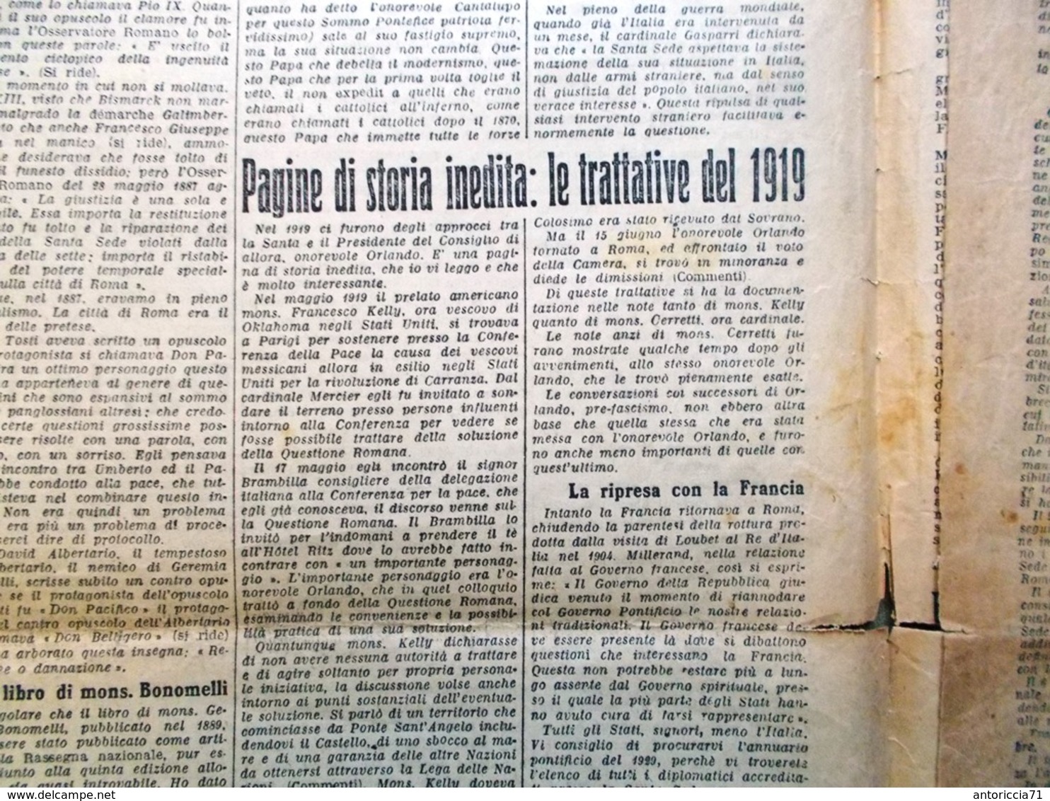 Il Messaggero Del 14 Maggio 1929 Mussolini Conciliazione Vaticano Territori Duce - Guerra 1914-18