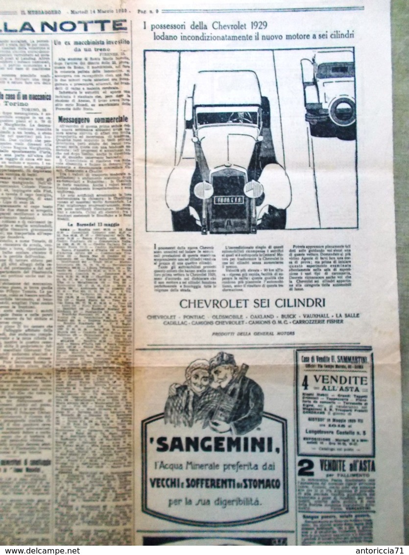 Il Messaggero Del 14 Maggio 1929 Mussolini Conciliazione Vaticano Territori Duce - Guerra 1914-18