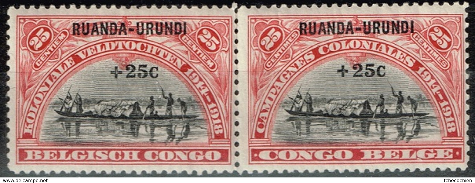 Ruanda-Urundi - 1925 - Y&T N° 77** Et 78** En Paire, Neufs Sans Traces De Charnières - Neufs