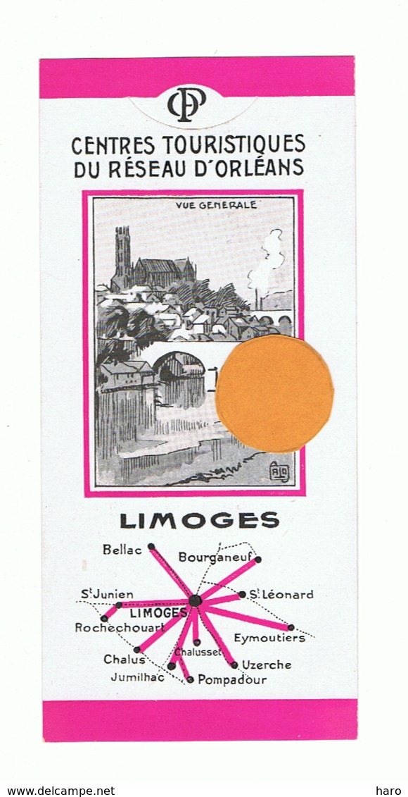 Marque Pages Publicitaire - Centres Touristiques Proches De LIMOGES - Réseau D'Orléans ( B260/5) - Bladwijzers