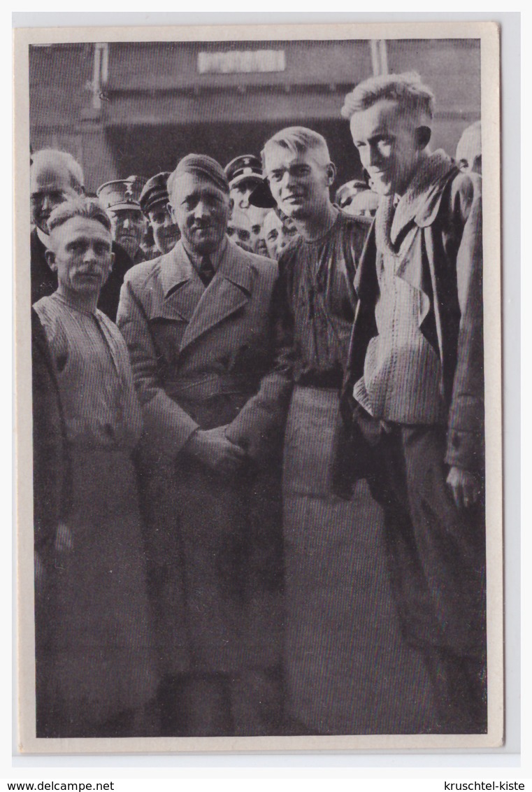 DT- Reich Propaganda Sammelbild (003816) Adolf Hitler Bild 82, Bei Den Arbeitern In Siemensstadt - Storia Postale