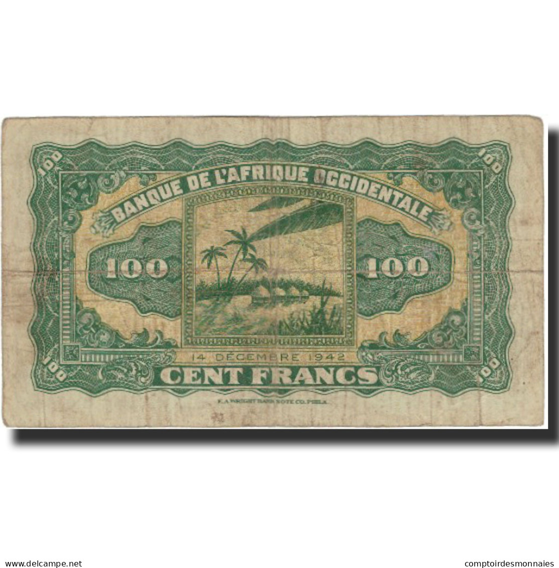 Billet, French West Africa, 100 Francs, 1942, 1942-12-14, KM:31a, TB+ - États D'Afrique De L'Ouest