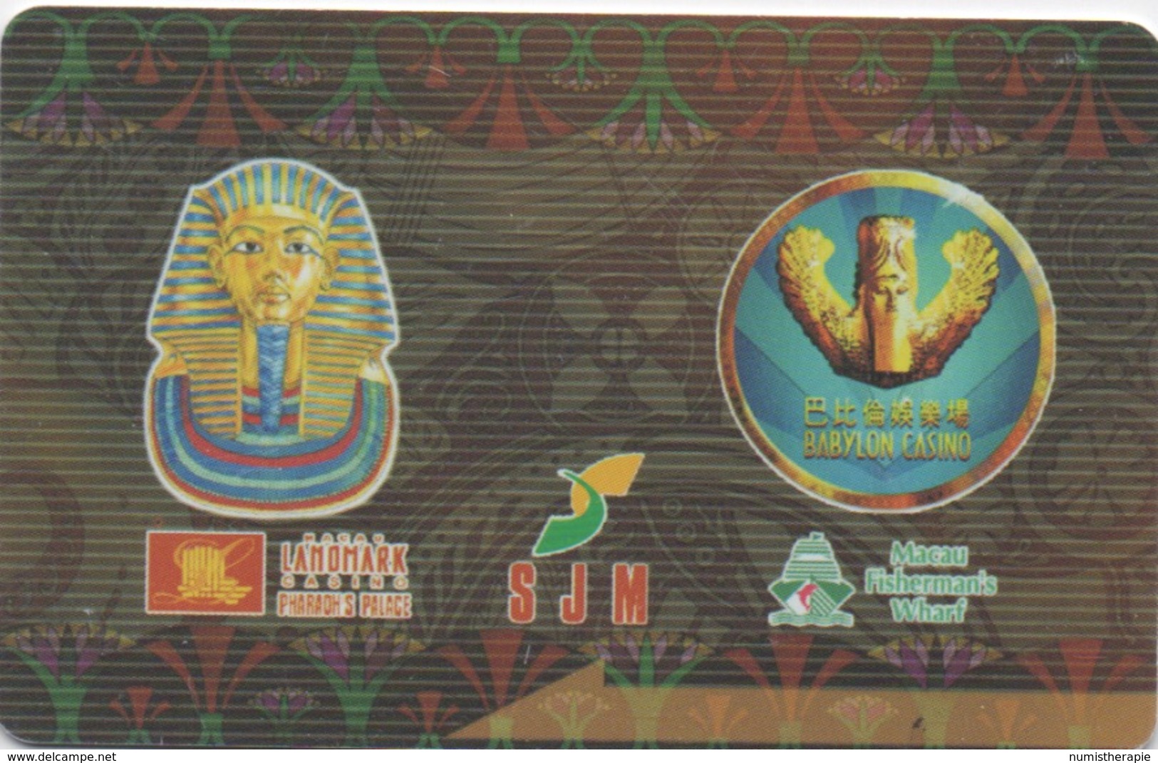 Carte De Membre Casino : SJM Pharaoh's & Babylon : Macau Macao - Cartes De Casino