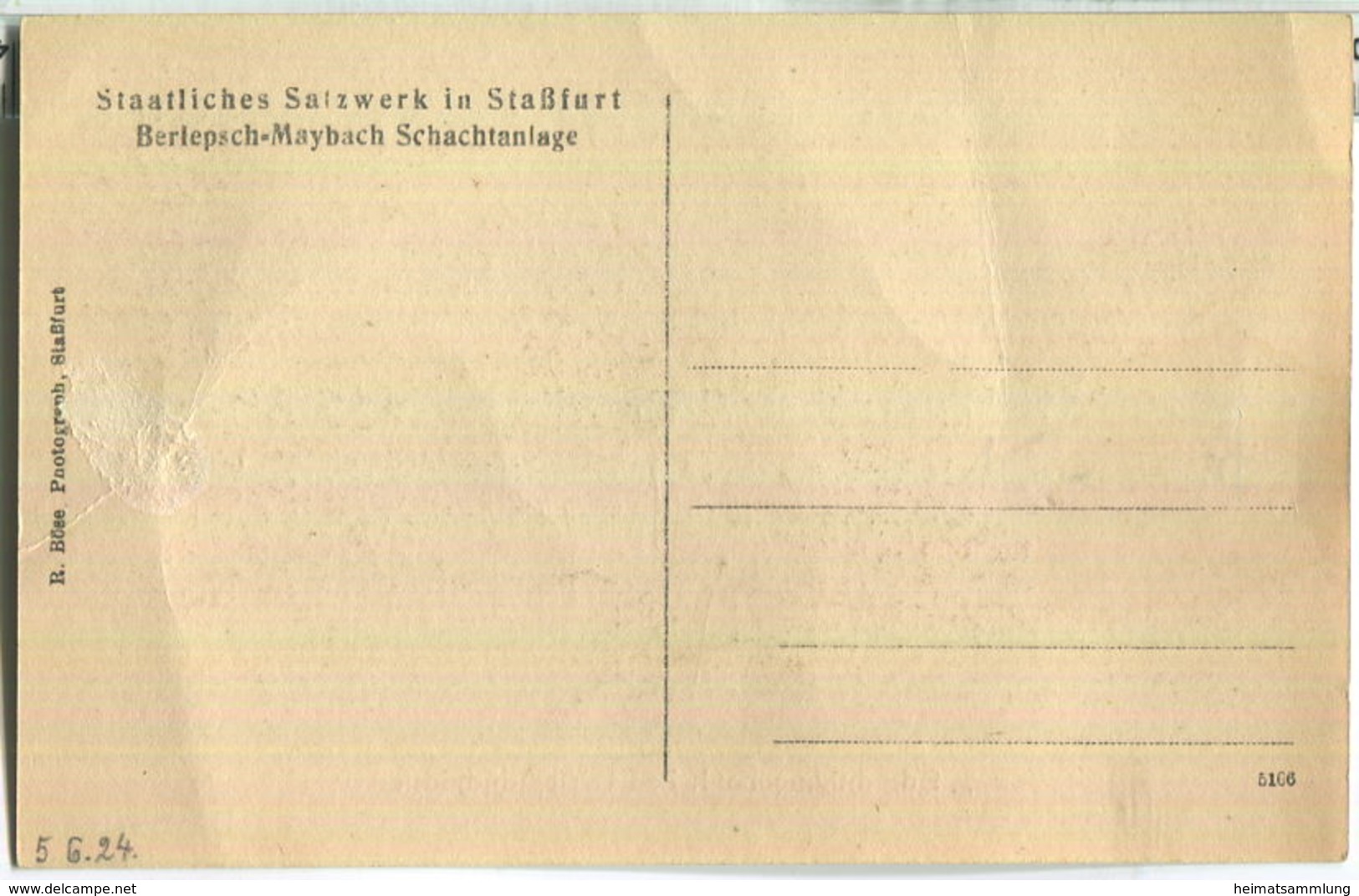 Staßfurt - Staatliche Salzwerke - Schachthängebank Des Berlepschschachtes - Verlag R. Böse Stassfurt 20er Jahre - Stassfurt