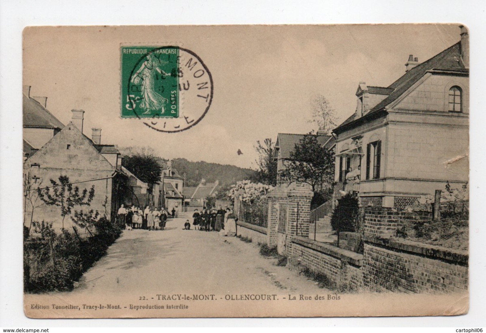 - CPA TRACY-LE-MONT (60) - OLLENCOURT - La Rue Des Bois 1910 (avec Personnages) - Edition Tonnellier N° 22 - - Altri & Non Classificati