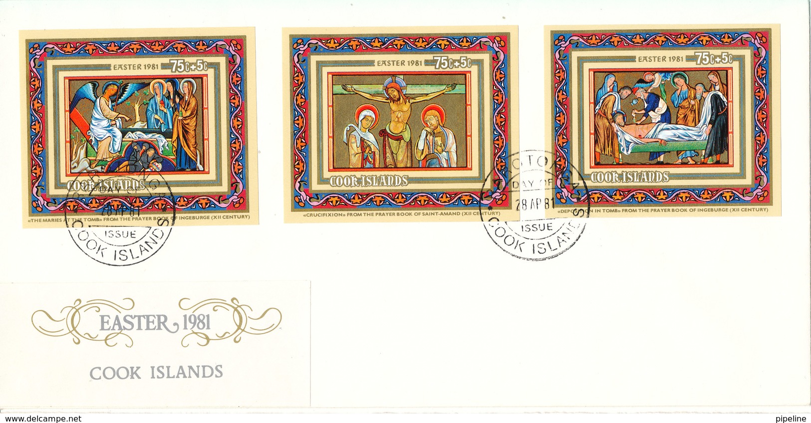 Cook Islands FDC 28-4-1981 Easter Stamps - Cook Islands