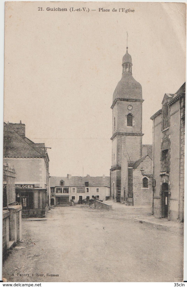 GUICHEN ( I. Et V. ) - Place De L'Eglise. Bagot Horloger. - Other & Unclassified