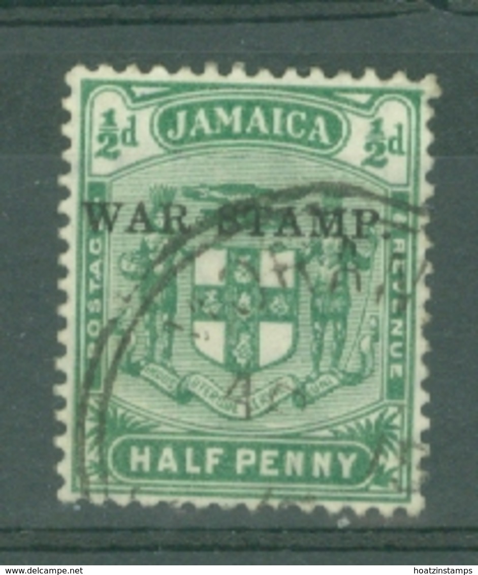 Jamaica: 1916   War Tax OVPT    SG68e    ½d   Blue-green    Used - Jamaica (...-1961)