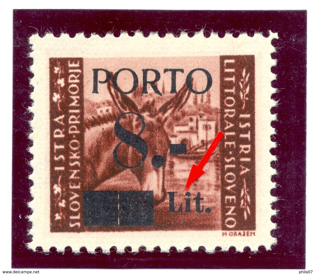 Italy, Yugoslavia - PS No. 3 Type II Error Of Overprint, Damaged Dot In Lit. Novakovic, MNH - Yugoslavian Occ.: Slovenian Shore