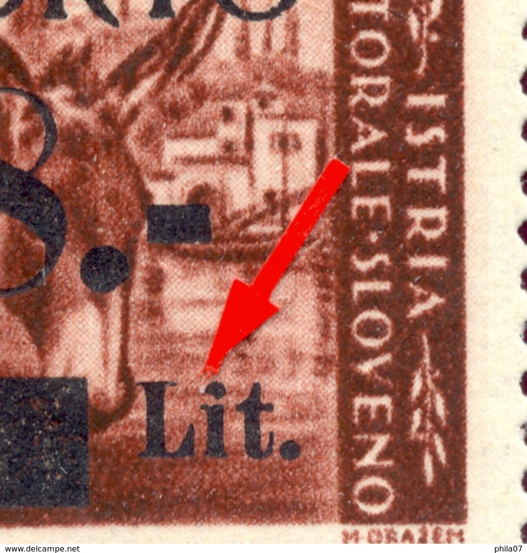 Italy, Yugoslavia - PS No. 3 Type II Error Of Overprint, Damaged Dot In Lit. Novakovic, MNH - Jugoslawische Bes.: Slowenische Küste