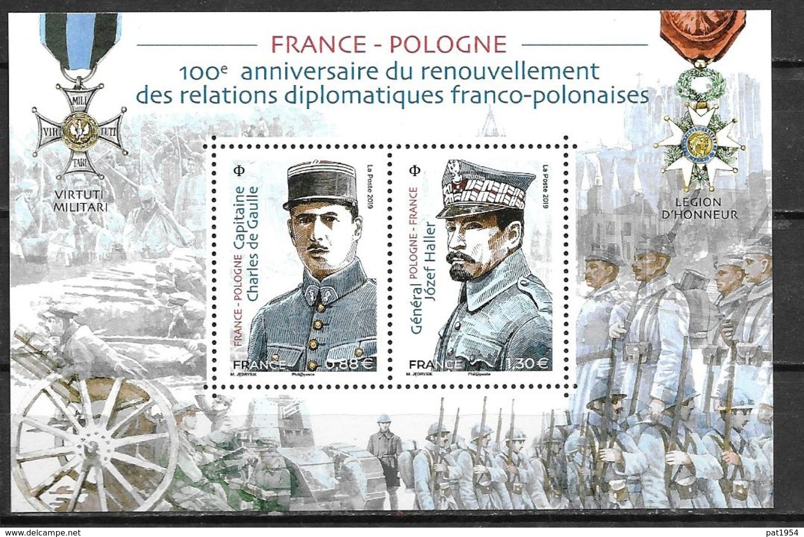 France 2019 Bloc F5311 Neuf Relations France/Pologne à La Faciale +10% - Neufs