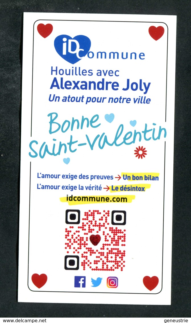 Carton élections Municipales 2020 Ville De Houilles "Bonne Saint Valentin" Yvelines - Programmes