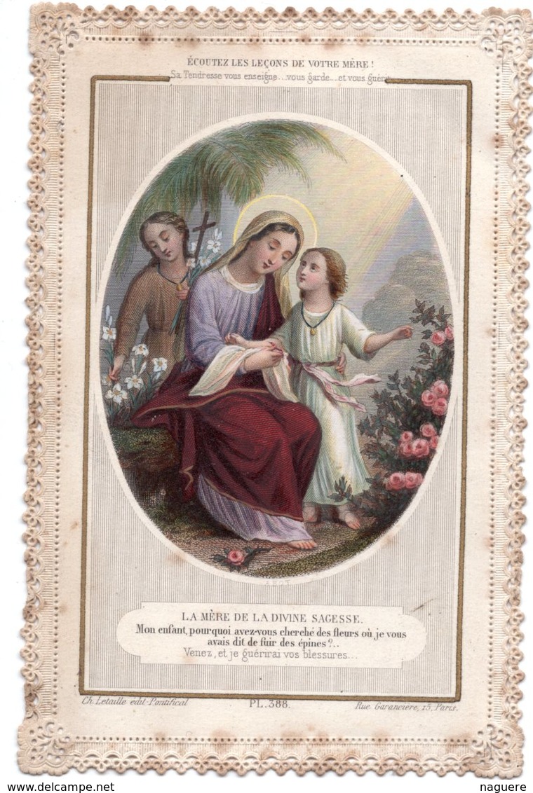 LA MERE DE LA DIVINE SAGESSE   CANIVET  XIX° - Images Religieuses