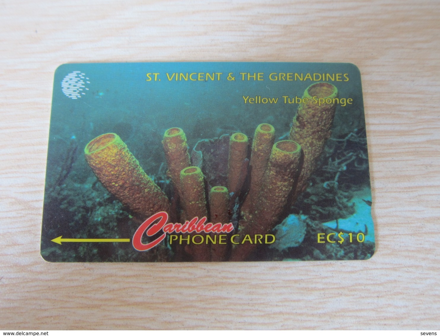 GPT Phonecard,142CSVB Yellow Tube Sponge,used - St. Vincent & Die Grenadinen